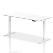 Dynamic Air 1800 x 800mm Height Adjustable Desk White Top Cable Ports