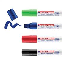 Edding 4090 Basic Set chalk marker Chisel Black, Blue, Red 4 pc(s)