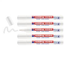 Edding Chalk Markers | edding 4095 Chalk Marker Bullet Tip 23mm Line White (Pack 5)