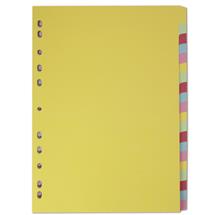 Elba Coloured Card Dividers A4 Euro Punched 20 Part 400007438