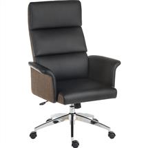 Elegance Gull Wing High Back Leather Look Executive Office Chair Black