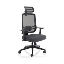 Ergo Twist Chair Black Fabric Seat Mesh Back with Headrest KC0298