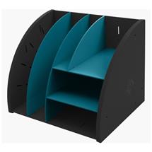 Exacompta Desk Tidies | Exacompta Neo Deco Desktop Organiser 282 x 356 x 282mm Black/Duck Blue