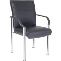 Greenwich Leather Faced Reception Chair Black - B689