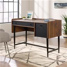 Top Brands | Hampstead Park Compact Home Office Desk Walnut with Black Accent