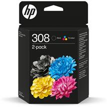 HP 308 2-Pack Black/Tri-color Original Ink Cartridge Combo