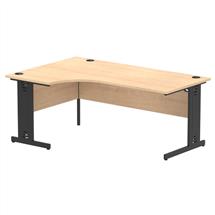 Impulse | Impulse Left Crescent Office Desk W1800 x D1200 x H730mm Cable Managed