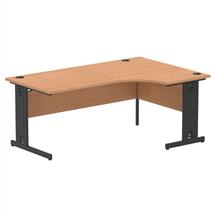 Impulse Right Crescent Office Desk W1800 x D1200 x H730mm Cable