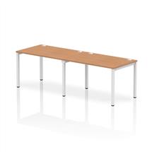 Impulse Single Row 2 Person Bench Desk W1200 x D800 x H730mm Oak