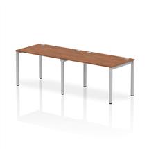 Impulse Single Row 2 Person Bench Desk W1200 x D800 x H730mm Walnut