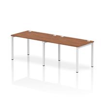 Impulse Single Row 2 Person Bench Desk W1200 x D800 x H730mm Walnut