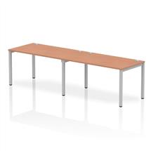 Impulse Single Row 2 Person Bench Desk W1400 x D800 x H730mm Beech