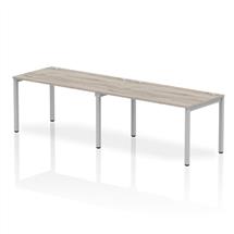 Impulse Single Row 2 Person Bench Desk W1400 x D800 x H730mm Grey Oak