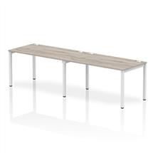 Impulse Single Row 2 Person Bench Desk W1400 x D800 x H730mm Grey Oak