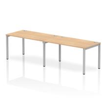 Impulse Single Row 2 Person Bench Desk W1400 x D800 x H730mm Maple