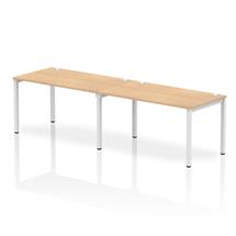 Impulse Single Row 2 Person Bench Desk W1400 x D800 x H730mm Maple