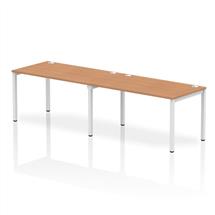 Impulse Single Row 2 Person Bench Desk W1400 x D800 x H730mm Oak