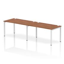 Impulse Single Row 2 Person Bench Desk W1400 x D800 x H730mm Walnut