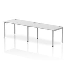 Impulse Single Row 2 Person Bench Desk W1400 x D800 x H730mm White