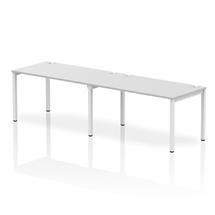 Impulse Single Row 2 Person Bench Desk W1400 x D800 x H730mm White