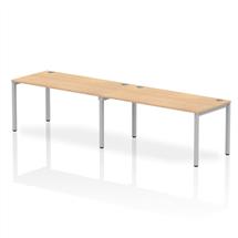 Impulse Single Row 2 Person Bench Desk W1600 x D800 x H730mm Maple