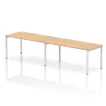 Impulse Single Row 2 Person Bench Desk W1600 x D800 x H730mm Maple