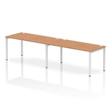 Impulse Single Row 2 Person Bench Desk W1600 x D800 x H730mm Oak