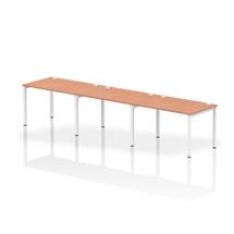 Impulse Single Row 3 Person Bench Desk W1200 x D800 x H730mm Beech