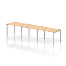 Impulse Single Row 3 Person Bench Desk W1200 x D800 x H730mm Maple