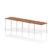 Impulse Single Row 3 Person Bench Desk W1200 x D800 x H730mm Walnut