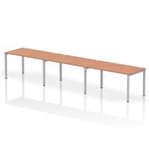 Impulse Single Row 3 Person Bench Desk W1400 x D800 x H730mm Beech