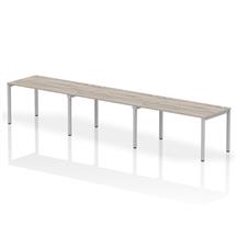 Impulse Single Row 3 Person Bench Desk W1400 x D800 x H730mm Grey Oak