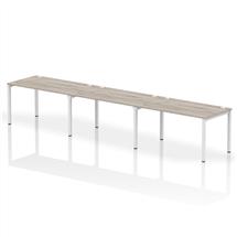 Impulse Single Row 3 Person Bench Desk W1400 x D800 x H730mm Grey Oak