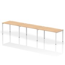 Impulse | Impulse Single Row 3 Person Bench Desk W1400 x D800 x H730mm Maple