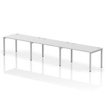 Impulse Single Row 3 Person Bench Desk W1400 x D800 x H730mm White