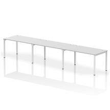 Impulse Single Row 3 Person Bench Desk W1400 x D800 x H730mm White