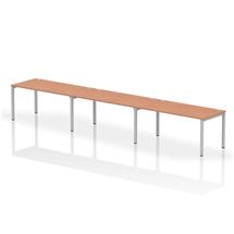 Impulse Single Row 3 Person Bench Desk W1600 x D800 x H730mm Beech