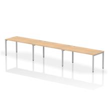 Impulse Single Row 3 Person Bench Desk W1600 x D800 x H730mm Maple