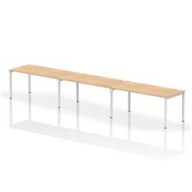 Impulse Single Row 3 Person Bench Desk W1600 x D800 x H730mm Maple