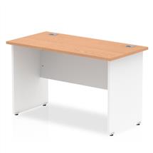 Impulse Straight Office Desk W1000 x D600 x H730mm Panel End Leg Oak