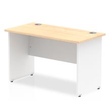 Impulse Straight Office Desk W1200 x D600 x H730mm Panel End Leg Maple