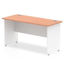 Impulse Straight Office Desk W1400 x D600 x H730mm Panel End Leg Beech