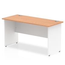 Impulse Straight Office Desk W1400 x D600 x H730mm Panel End Leg Oak