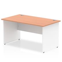 Impulse Straight Office Desk W1400 x D800 x H730mm Panel End Leg Beech