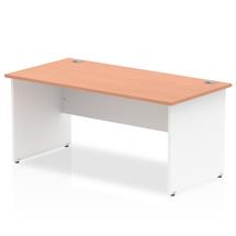 Impulse Straight Office Desk W1600 x D800 x H730mm Panel End Leg Beech