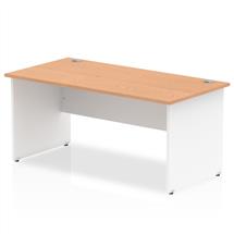 Impulse Straight Office Desk W1800 x D800 x H730mm Panel End Leg Oak