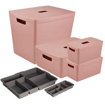 Inabox Designer Storage Boxes With Lids and Trays Large Value Pack (2