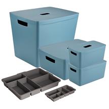 Inabox Designer Storage Boxes With Lids and Trays Large Value Pack (2