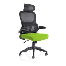 Iris Mesh Back Task Operator Office Chair Bespoke Myrrh Green Fabric