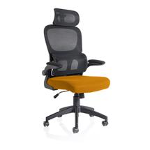 Iris Mesh Back Task Operator Office Chair Bespoke Senna Yellow Fabric